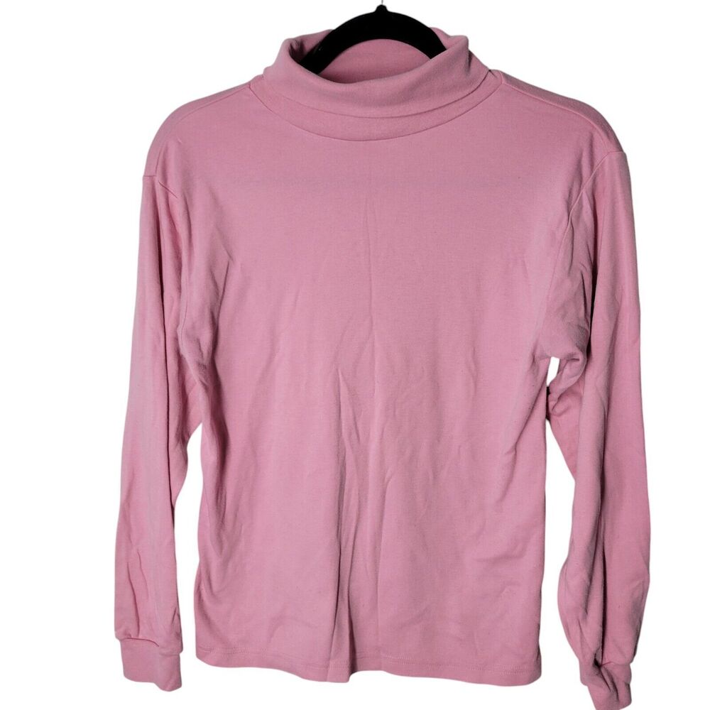 Separate Issue Womens Sz M Pink Solid Long Sleeve Turtle Neck Shirt